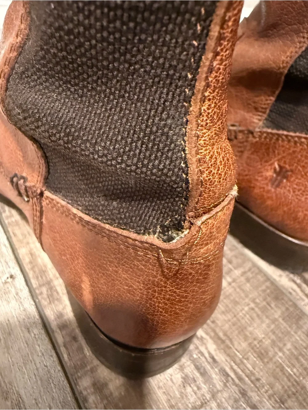 Vintage Frye Women's Knee High Leather Boots in Cognac Brown